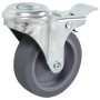 Ruedas giratorias agujero pasador y frenos dobles 4 uds 75 mm de vidaXL, Manipulación de materiales - Ref: Foro24-143425, Pre...