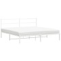 Estructura de cama de metal con cabecero blanco 193x203 cm de , Camas y somieres - Ref: Foro24-355420, Precio: 99,51 €, Descu...