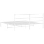 Estructura de cama de metal con cabecero blanco 193x203 cm de , Camas y somieres - Ref: Foro24-355420, Precio: 99,51 €, Descu...