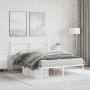 Estructura de cama con cabecero metal blanca 140x200 cm de , Camas y somieres - Ref: Foro24-355415, Precio: 100,41 €, Descuen...