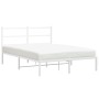 Estructura de cama con cabecero metal blanca 140x200 cm de , Camas y somieres - Ref: Foro24-355415, Precio: 100,41 €, Descuen...