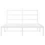 Estructura de cama con cabecero metal blanca 140x200 cm de , Camas y somieres - Ref: Foro24-355415, Precio: 100,41 €, Descuen...