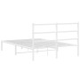 Estructura de cama con cabecero metal blanca 140x200 cm de , Camas y somieres - Ref: Foro24-355415, Precio: 100,41 €, Descuen...