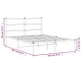 Estructura de cama con cabecero metal blanca 140x200 cm de , Camas y somieres - Ref: Foro24-355415, Precio: 100,41 €, Descuen...