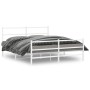Estructura cama metal con cabecero y estribo blanco 150x200 cm de , Camas y somieres - Ref: Foro24-355434, Precio: 104,35 €, ...