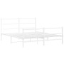 Estructura cama metal con cabecero y estribo blanco 150x200 cm de , Camas y somieres - Ref: Foro24-355434, Precio: 104,35 €, ...