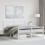 Estructura cama metal con cabecero y estribo blanco 150x200 cm de , Camas y somieres - Ref: Foro24-355434, Precio: 104,35 €, ...