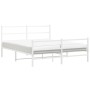 Estructura cama metal con cabecero y estribo blanco 150x200 cm de , Camas y somieres - Ref: Foro24-355434, Precio: 104,35 €, ...