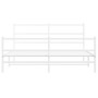 Estructura cama metal con cabecero y estribo blanco 150x200 cm de , Camas y somieres - Ref: Foro24-355434, Precio: 104,35 €, ...