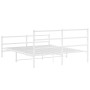 Estructura cama metal con cabecero y estribo blanco 150x200 cm de , Camas y somieres - Ref: Foro24-355434, Precio: 104,35 €, ...