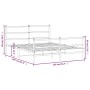Estructura cama metal con cabecero y estribo blanco 150x200 cm de , Camas y somieres - Ref: Foro24-355434, Precio: 104,35 €, ...
