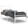 Estructura cama metal con cabecero y estribo blanco 75x190 cm de , Camas y somieres - Ref: Foro24-355422, Precio: 59,40 €, De...