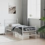 Estructura cama metal con cabecero y estribo blanco 75x190 cm de , Camas y somieres - Ref: Foro24-355422, Precio: 59,40 €, De...