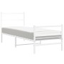 Estructura cama metal con cabecero y estribo blanco 75x190 cm de , Camas y somieres - Ref: Foro24-355422, Precio: 59,40 €, De...