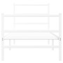 Estructura cama metal con cabecero y estribo blanco 75x190 cm de , Camas y somieres - Ref: Foro24-355422, Precio: 59,40 €, De...