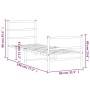 Estructura cama metal con cabecero y estribo blanco 75x190 cm de , Camas y somieres - Ref: Foro24-355422, Precio: 59,40 €, De...