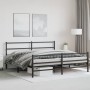 Estructura de cama con cabecero y estribo metal negro 180x200cm de , Camas y somieres - Ref: Foro24-355387, Precio: 109,30 €,...