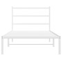 Estructura de cama de metal con cabecero blanco 100x190 cm de , Camas y somieres - Ref: Foro24-355408, Precio: 59,87 €, Descu...