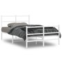 Estructura cama metal con cabecero y estribo blanco 120x190 cm de , Camas y somieres - Ref: Foro24-355429, Precio: 84,39 €, D...