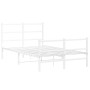Estructura cama metal con cabecero y estribo blanco 120x190 cm de , Camas y somieres - Ref: Foro24-355429, Precio: 84,39 €, D...