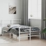 Estructura cama metal con cabecero y estribo blanco 120x190 cm de , Camas y somieres - Ref: Foro24-355429, Precio: 84,39 €, D...