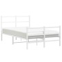 Estructura cama metal con cabecero y estribo blanco 120x190 cm de , Camas y somieres - Ref: Foro24-355429, Precio: 84,39 €, D...