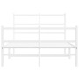 Estructura cama metal con cabecero y estribo blanco 120x190 cm de , Camas y somieres - Ref: Foro24-355429, Precio: 84,39 €, D...