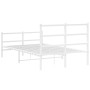 Estructura cama metal con cabecero y estribo blanco 120x190 cm de , Camas y somieres - Ref: Foro24-355429, Precio: 84,39 €, D...