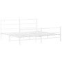 Estructura cama metal con cabecero y estribo blanco 180x200 cm de , Camas y somieres - Ref: Foro24-355436, Precio: 112,98 €, ...