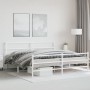 Estructura cama metal con cabecero y estribo blanco 180x200 cm de , Camas y somieres - Ref: Foro24-355436, Precio: 112,98 €, ...