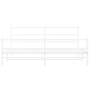 Estructura cama metal con cabecero y estribo blanco 180x200 cm de , Camas y somieres - Ref: Foro24-355436, Precio: 112,98 €, ...