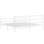Estructura cama metal con cabecero y estribo blanco 180x200 cm de , Camas y somieres - Ref: Foro24-355436, Precio: 112,98 €, ...