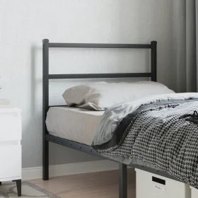 Black metal headboard 90 cm by , Headboards and footboards - Ref: Foro24-355393, Price: 21,13 €, Discount: %