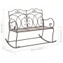 Banco de jardín metal marrón envejecido 104 cm de vidaXL, Bancos de jardín - Ref: Foro24-45437, Precio: 151,01 €, Descuento: %
