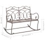 Banco de jardín metal marrón envejecido 104 cm de vidaXL, Bancos de jardín - Ref: Foro24-45437, Precio: 154,12 €, Descuento: %