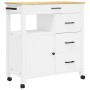 Carrito de cocina MONZA madera maciza de pino 84x40x90 cm de , Carros de cocina y comedor - Ref: Foro24-376111, Precio: 283,9...