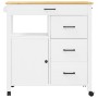 Carrito de cocina MONZA madera maciza de pino 84x40x90 cm de , Carros de cocina y comedor - Ref: Foro24-376111, Precio: 283,9...