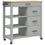 Carrito de cocina MONZA madera maciza de pino 84x40x90 cm de , Carros de cocina y comedor - Ref: Foro24-376113, Precio: 221,4...