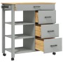 Carrito de cocina MONZA madera maciza de pino 84x40x90 cm de , Carros de cocina y comedor - Ref: Foro24-376113, Precio: 221,4...