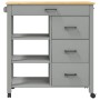 Carrito de cocina MONZA madera maciza de pino 84x40x90 cm de , Carros de cocina y comedor - Ref: Foro24-376113, Precio: 221,4...