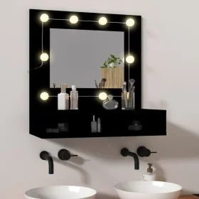 Mueble con espejo y LED negro 60x31,5x62 cm de , Tocadores de baño - Ref: Foro24-833520, Precio: 42,96 €, Descuento: %