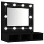Mueble con espejo y LED negro 60x31,5x62 cm de , Tocadores de baño - Ref: Foro24-833520, Precio: 43,27 €, Descuento: %