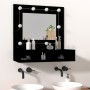 Mueble con espejo y LED negro 60x31,5x62 cm de , Tocadores de baño - Ref: Foro24-833520, Precio: 43,27 €, Descuento: %