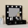 Mueble con espejo y LED negro 60x31,5x62 cm de , Tocadores de baño - Ref: Foro24-833520, Precio: 43,27 €, Descuento: %