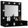 Mueble con espejo y LED negro 60x31,5x62 cm de , Tocadores de baño - Ref: Foro24-833520, Precio: 43,27 €, Descuento: %