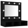 Mueble con espejo y LED negro 60x31,5x62 cm de , Tocadores de baño - Ref: Foro24-833520, Precio: 43,27 €, Descuento: %