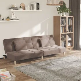 Sofá cama de 2 plazas con dos almohadas tela gris taupe de , Sofás - Ref: Foro24-375798, Precio: 246,94 €, Descuento: %