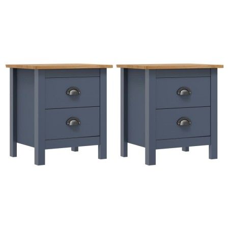 Mesitas de noche Hill 2 uds madera de pino gris 46x35x49,5 cm de vidaXL, Mesitas de noche - Ref: Foro24-288909, Precio: 96,20...