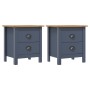 Mesitas de noche Hill 2 uds madera de pino gris 46x35x49,5 cm de vidaXL, Mesitas de noche - Ref: Foro24-288909, Precio: 96,20...