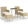 Set comedor jardín 5 pzas ratán sintético vidrio templado beige de , Conjuntos de jardín - Ref: Foro24-3058390, Precio: 257,6...